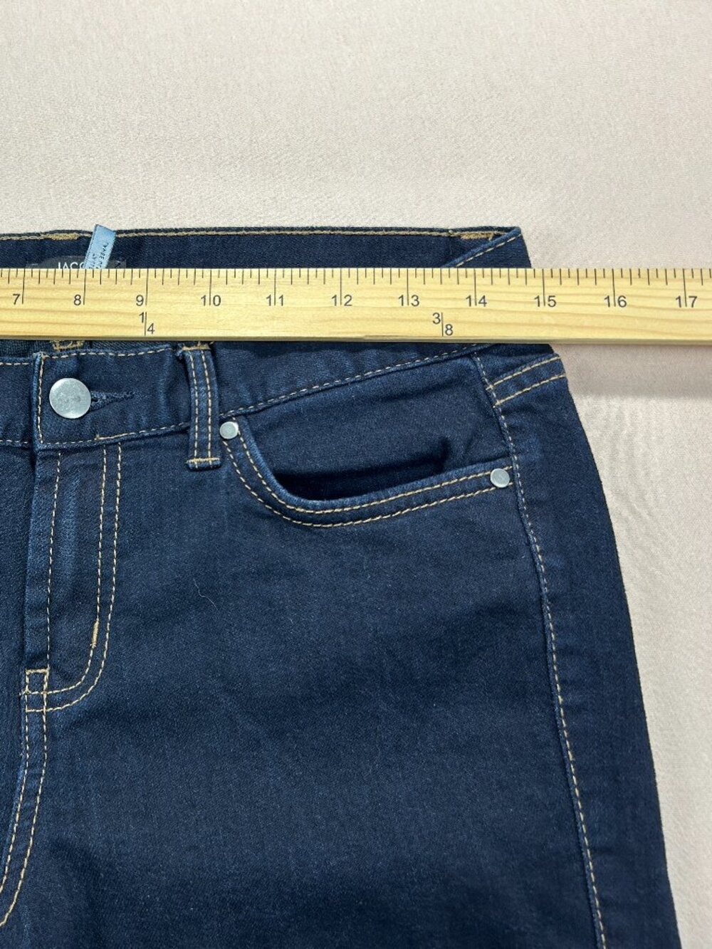 JACOB Jeans Women's Size 30 Blue Denim Dark Wash Mid Rise Skinny Stretch - Picture 8 of 13